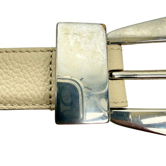 Khaite Lucca Leather Belt Solid Brass Buckle Dark Ivory Size 90/36 main image 11